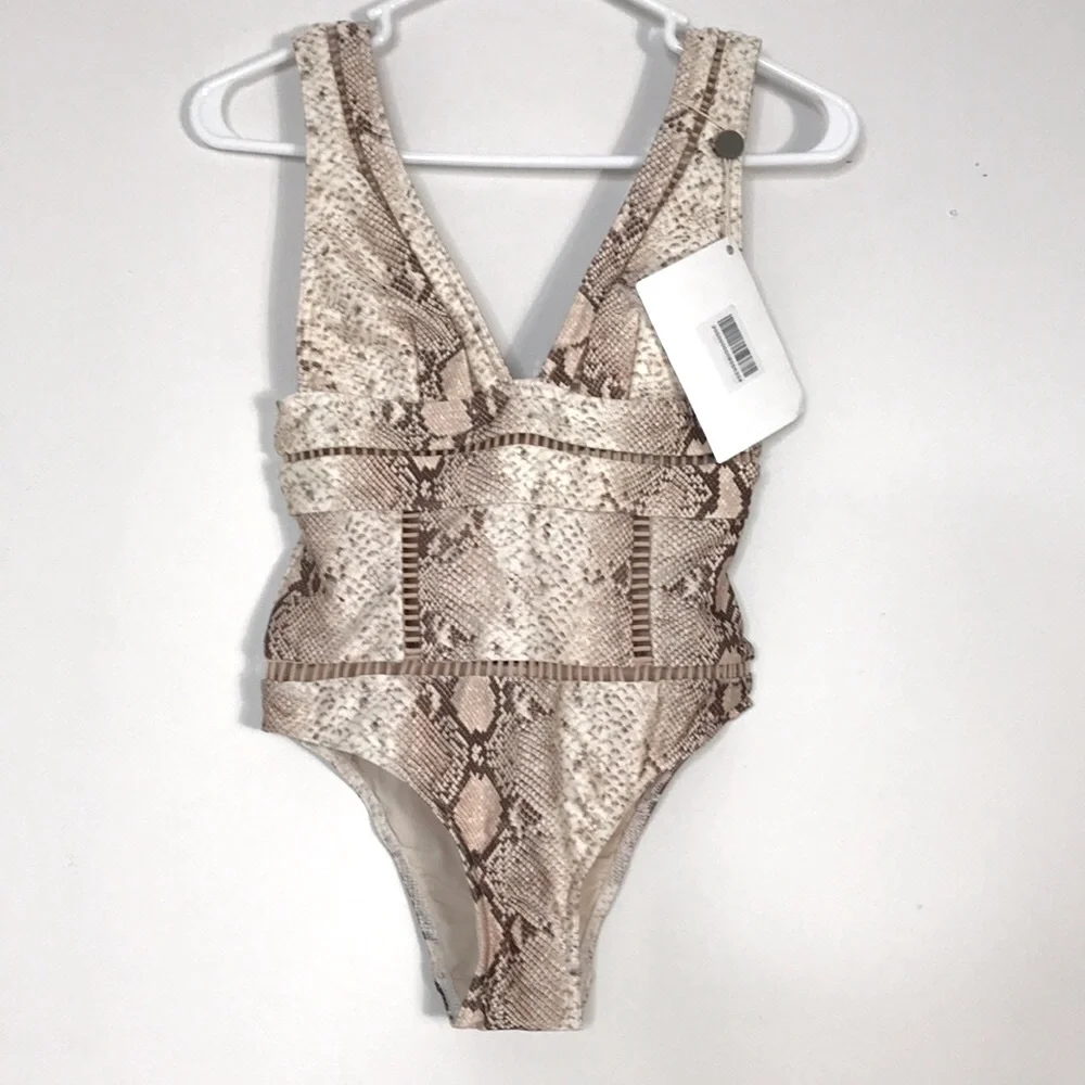 NWT ZIMMERMAN Bellitude snake-print one piece swimsuit - Picture 1 of 6
